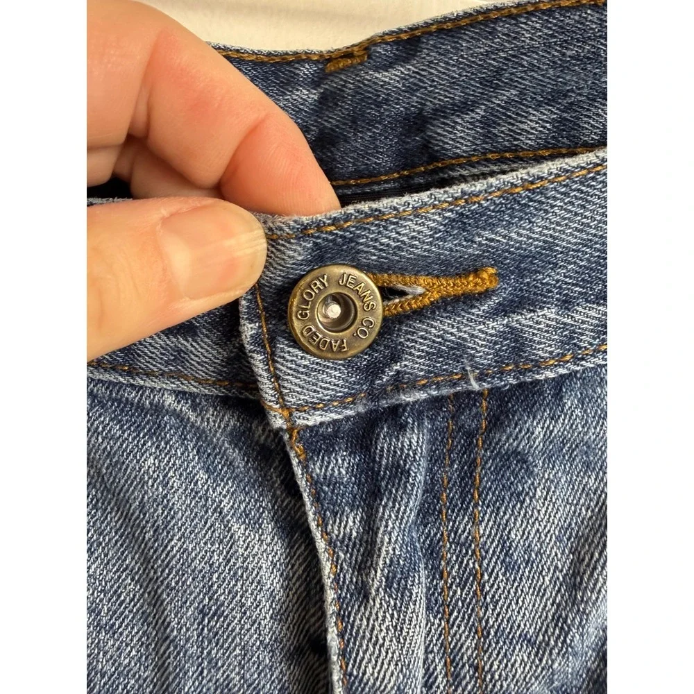 Faded Glory Men's Jeans 36x30 Blue Denim Carpenter Baggy Straight Leg Distressed